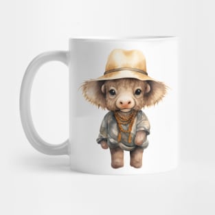 African Cape Buffalo in Straw Hat Mug